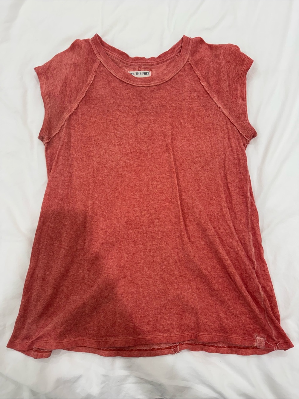 We The Free Washed Brick Red Short Sleeve Tee
